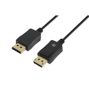 Displayport 1.2 flexible coax cable, 4K@60Hz, m/m, 21Gbps, 0.5m, black, UL, OD 3,3mm 