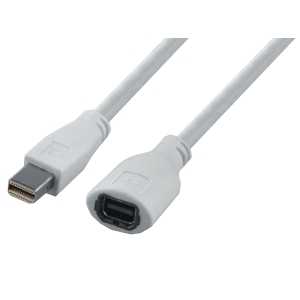 Mini Displayport extension cable, m/f, UL, 1m, white 