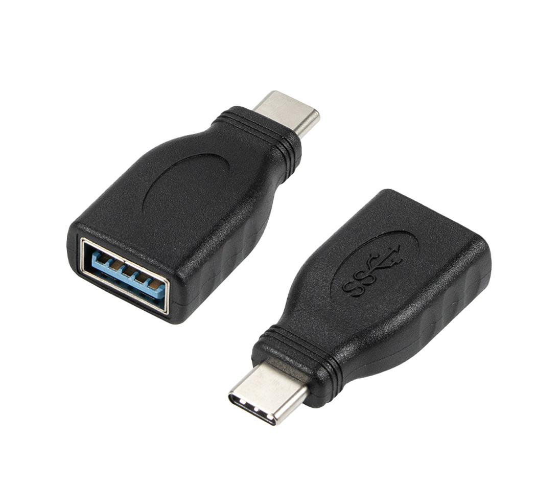 USB C Stecker auf USB A Buchse, Adapter, schwarz 