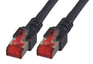 CAT6 Netzwerkkabel S-FTP, PIMF, halogenfrei, RJ45, 5GBit, 0.50m, schwarz 