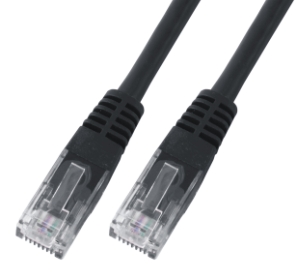 CAT6 patch cord U/UTP, PVC, RJ45, 5Gbit, 0.50m, black 