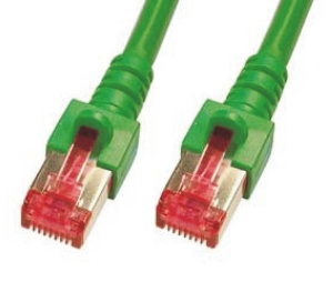 CAT6 Netzwerkkabel S-FTP, PIMF, halogenfrei, RJ45, 5GBit, 0.50m, grün 