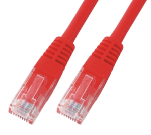 CAT6 Netzwerkkabel U-UTP, PVC, RJ45, 5GBit, 0.50m, rot 