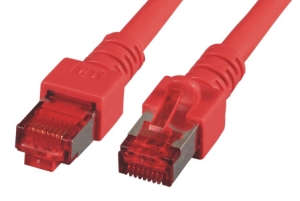CAT6 patch cord S/FTP, PIMF, LSZH, RJ45, 5Gbps, 3m, red 