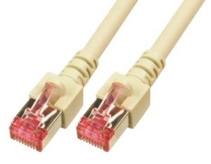 CAT6 Netzwerkkabel S-FTP, PIMF, halogenfrei, RJ45, 5Gbit, 0.50m, grau 