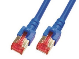 CAT6 Netzwerkkabel S-FTP, PIMF, halogenfrei, RJ45, 5GBit, 1.0m, blau 