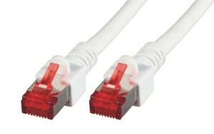 CAT6 Netzwerkkabel S-FTP, PIMF, halogenfrei, RJ45, 5Gbit, 0.50m, weiss 