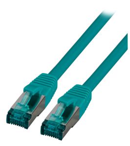 CAT6A patch cord S/FTP, LSZH, RJ45, 10Gbps, 0.50m, green 