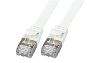 CAT6A patch flat cord U/FTP, RJ45, 10Gbps, CU, 0.25m, grey 