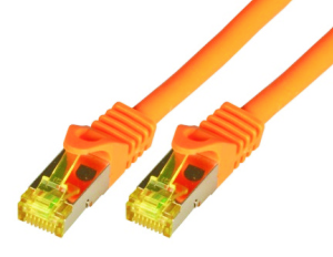 CAT7 Roh-Netzwerkkabel S-FTP, PIMF, LSZH, RJ45, 10Gbit, 0.50m, orange 