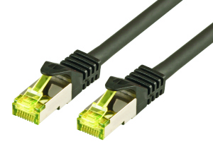 CAT7 raw cable S/FTP, PIMF, LSZH, RJ45, 10Gbps, 0.25m, black 