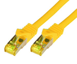 CAT7 Roh-Netzwerkkabel S-FTP, PIMF, LSZH, RJ45, 10GBit, 0.25m, gelb 