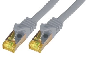 CAT7 Roh-Netzwerkkabel S-FTP, PIMF, LSZH, RJ45, 10GBit, 0.25m, grau 