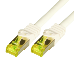 CAT7 raw cable S/FTP, PIMF, LSZH, RJ45, 10Gbps, 0.25m, white 
