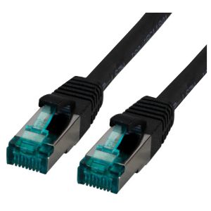 CAT6A Netzwerkkabel S/FTP, LSZH, RJ45, 10Gbit, schwarz, 0.25m 