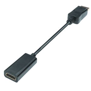 DP 1.2 to HDMI High Speed AV Adapter, 4K@60Hz, m/f, 0.20m, black, active 