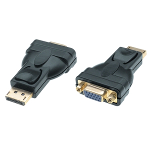 DisplayPort 1.2 zu VGA 15p Adapter, 1080p Full HD, St/Bu, schwarz, passiv 