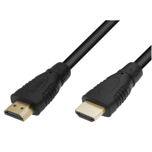 HDMI HIGH SPEED cable w/E, 4K@60Hz, BASIC, 18Gbps, m/m, 1.0m, black 