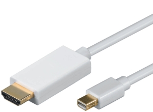 Mini Displayport to HDMI High Speed cable, 4K@30Hz, w/Audio, m/m, 1m, white 