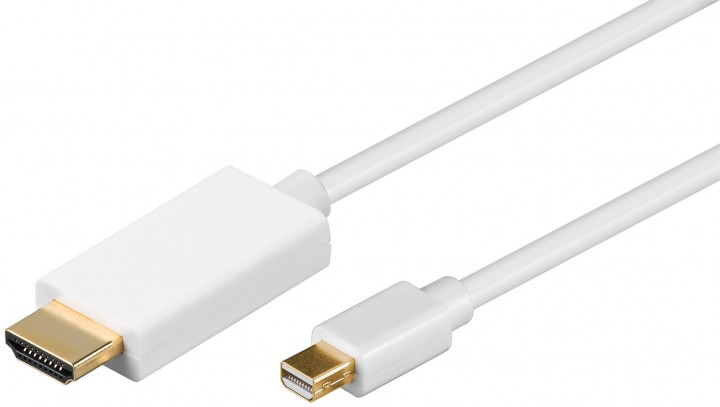 Mini Displayport 1.2 to HDMI High Speed cable, w/Audio, m/m, 2m, white 