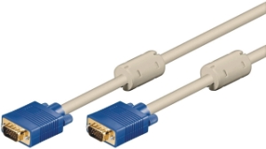 VGA connection cable, HQ, 15p, m/m, ferrite cores, 10m 