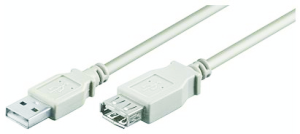 USB 2.0 Verlängerungskabel, A-A, Stecker / Buchse, grau, 5.00m 