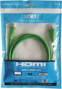 High Speed HDMI Kabel w/E, 4K/30Hz, 2.0m, grün 