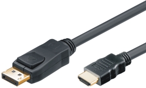 Displayport to HDMI cable, 1080p@60Hz, Full HD, m/m, 1m, black 