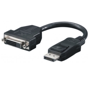 Displayport to DVI-D 24+5 cable adapter, Full HD, m/f, 0.15m, black 