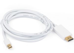 mini Displayport 1.2 to HDMI High Speed connection cable, w/Audio, m/m, 1m, white 