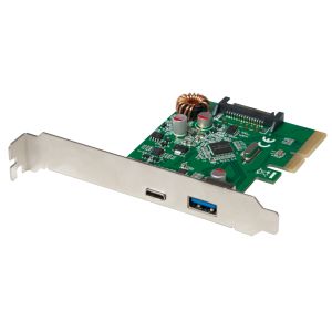 Schnittstellenkarte PCIe USB 3.1, 1x USB-A, 1x USB-C 