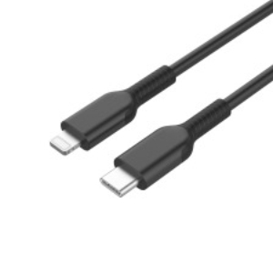 USB-C Lightning sync and charge cable, MFI, USB2.0, m/m, black, 1m 