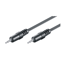 2.5mm jack audio connection cable AUX, stereo 3pin, m/m, 1.5m, black 