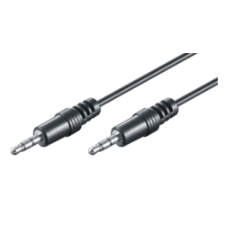 Audio connection cable AUX, 3,5mm, HQ, m/m, CU, 3pin stereo, 5m, black 