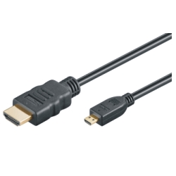 HDMI HIGH SPEED connection cable w/E, 4K@60Hz, A to micro D, m/m, 1.5m, black 