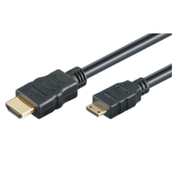 High Speed HDMI Cable w/E, 4K@30Hz, A to mini C, 1.0m, black 
