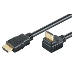 High Speed HDMI cable w/E, 4K@30Hz, one-sided angled 270, 1.0m, black 