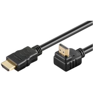 High Speed HDMI Cable w/E, 4K@30Hz, one-sided angled 90, 1.5m, black 