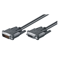 DVI-D extension cable, Dual Link 24+1, CU, Full HD, m/f, 3m, black 