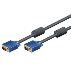 Display connection cable SVGA, Full HD, 15pin, m/m, 1.80m, w/Ferrite 