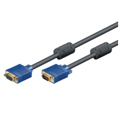 3.0M SVGA Mon extension cable m/f, gold, Full HD, w/ferrites, HQ 