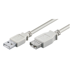 USB 2.0 Hi-Speed Verlängerungskabel, A/A, Stecker/Buchse, 2.0m, grau 