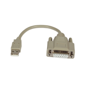 USB 2.0 Adapterkabel Game Port, 20cm, USB-A Stecker / D-SUB 15p Buchse 