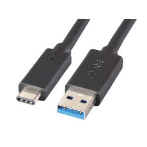 USB 3.2 Gen 1 Superspeed Kabel, USB-A zu USB-C, St/St, 5Gbit, 3A, 1.0m, schwarz 