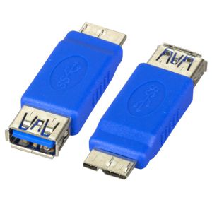 USB 3.0 Adapter A/F to micro B/M, blue 