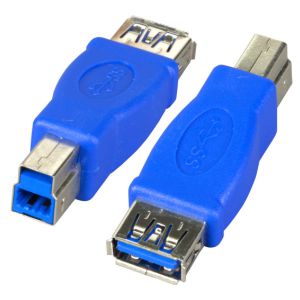 USB 3.0 Adapter - A Buchse / B Stecker, blau 