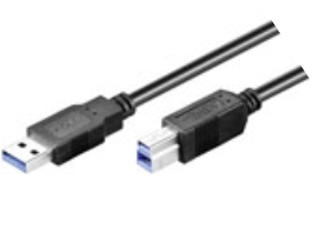 USB 3.0 SuperSpeed Anschlusskabel, A-B, Stecker/Stecker, 3m, schwarz 