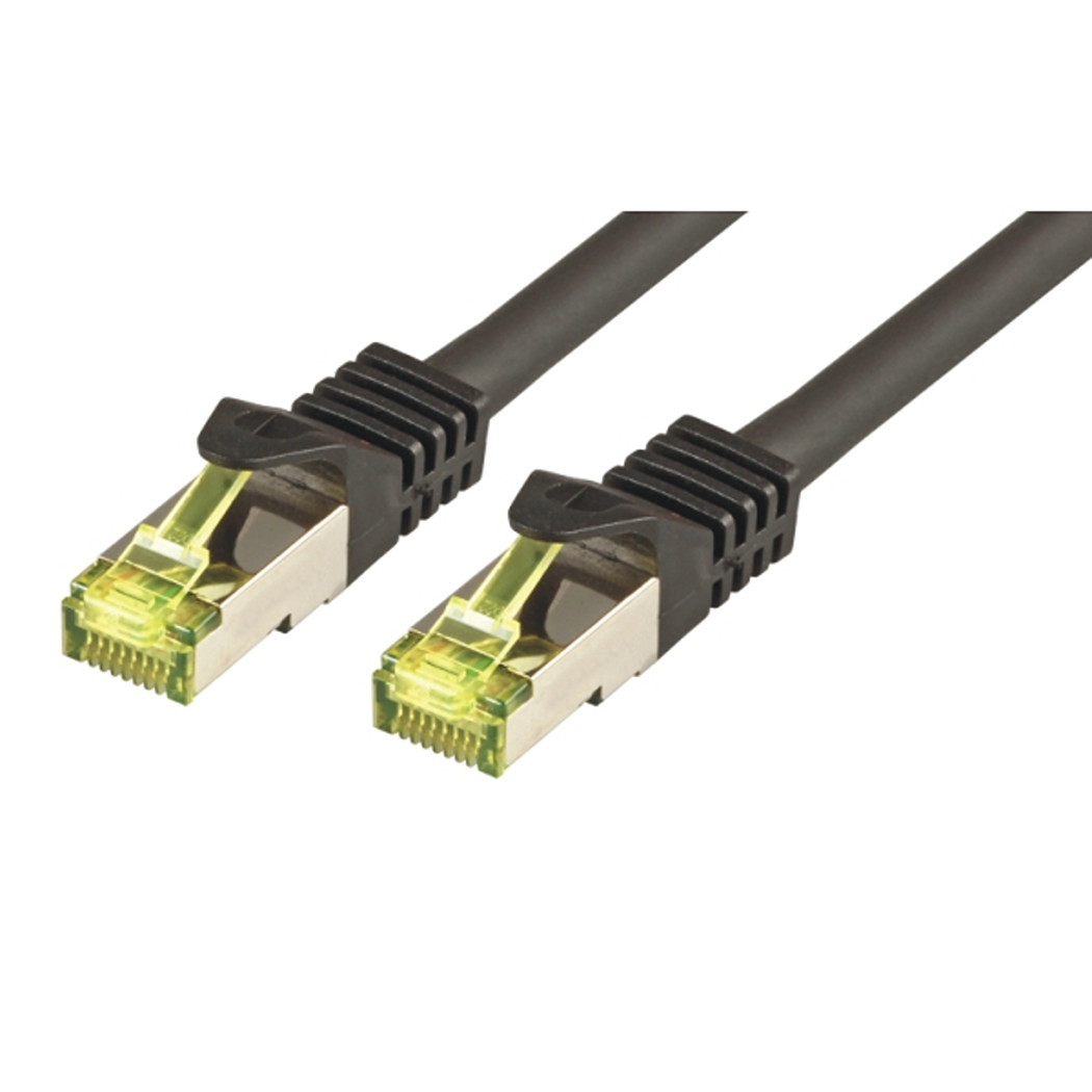 CAT7 Roh-Netzwerkkabel S-FTP, PIMF, LSZH, RJ45, 10GBit, 2.00m, schwarz 