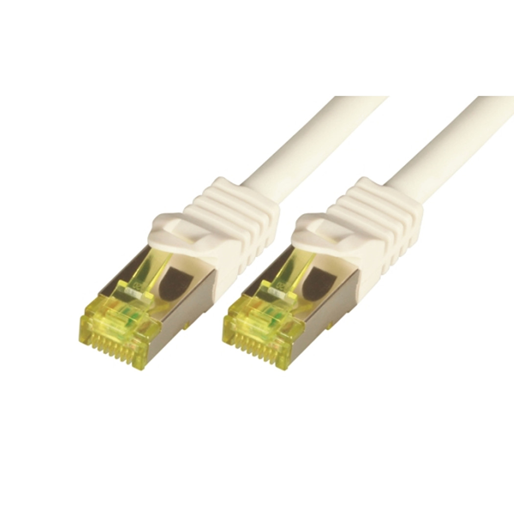 CAT7 raw cable S/FTP, PIMF, LSZH, RJ45, 10Gbps, 1.00m, white 