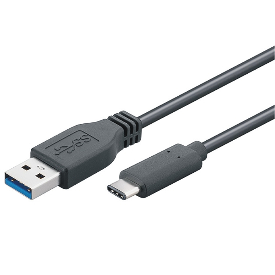 USB-C 3.2 Gen1 SuperSpeed cable, C to A, m/m, 5Gbit, 3A, 15W, 0.5m, black 